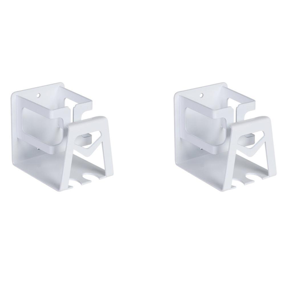2pcs Toothbrush Holder Cup Holder Shelf Wall Mounted Stand (white)
