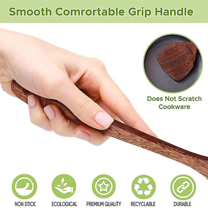 2 Pack Wooden Spatula for Cooking,wooden Wok Spatula By Natural Wood