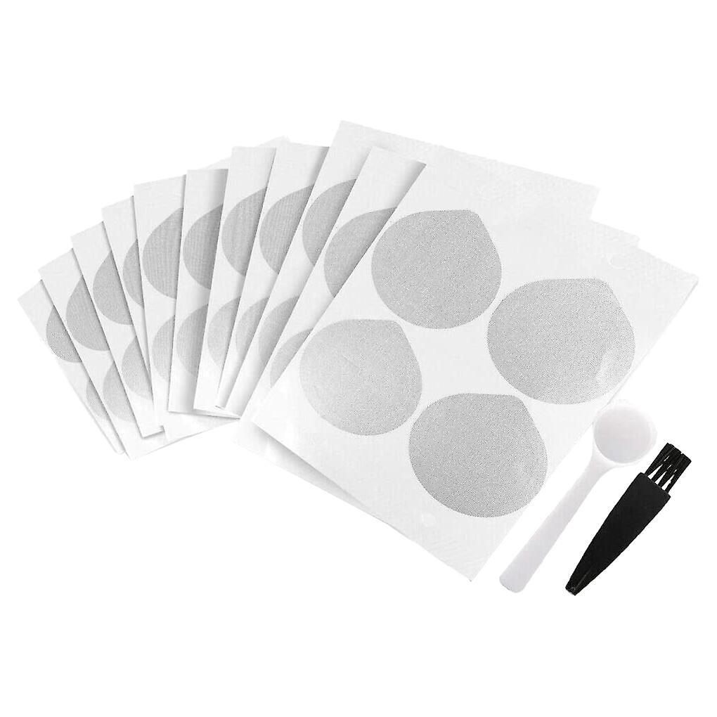100pcs Aluminum Foil Lids for Nespresso Originalline with Spoon Brush