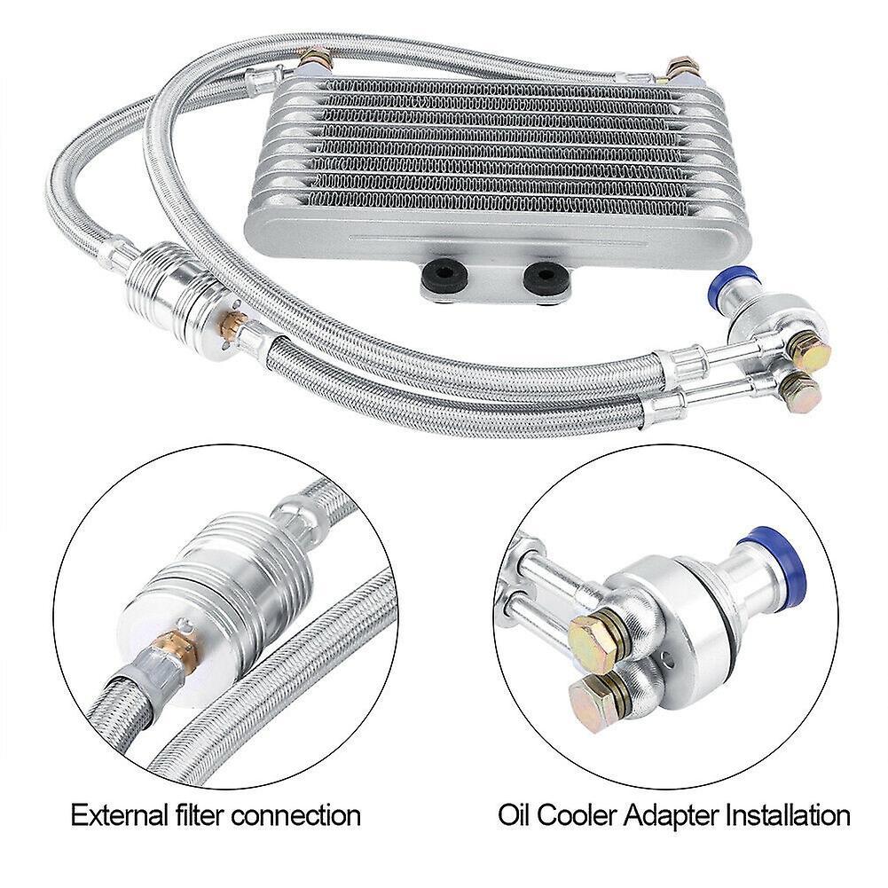 Oil Cooler Radiator Kit 125ml Aluminum Silver for Honda Cb Cg Engine