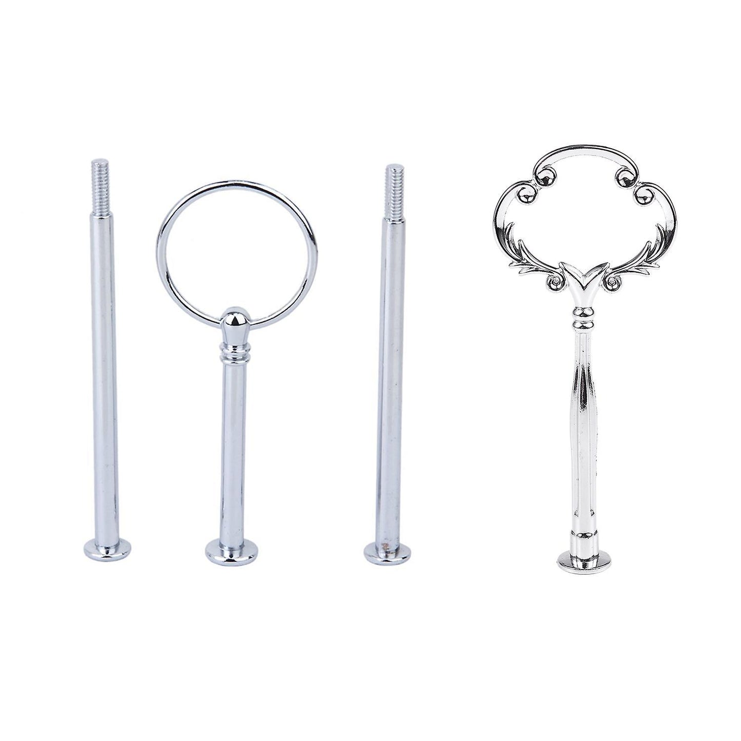 1set 2 3 Tier Cake Plate Stand, Ornate Victoriana, Silver, 1 Sets