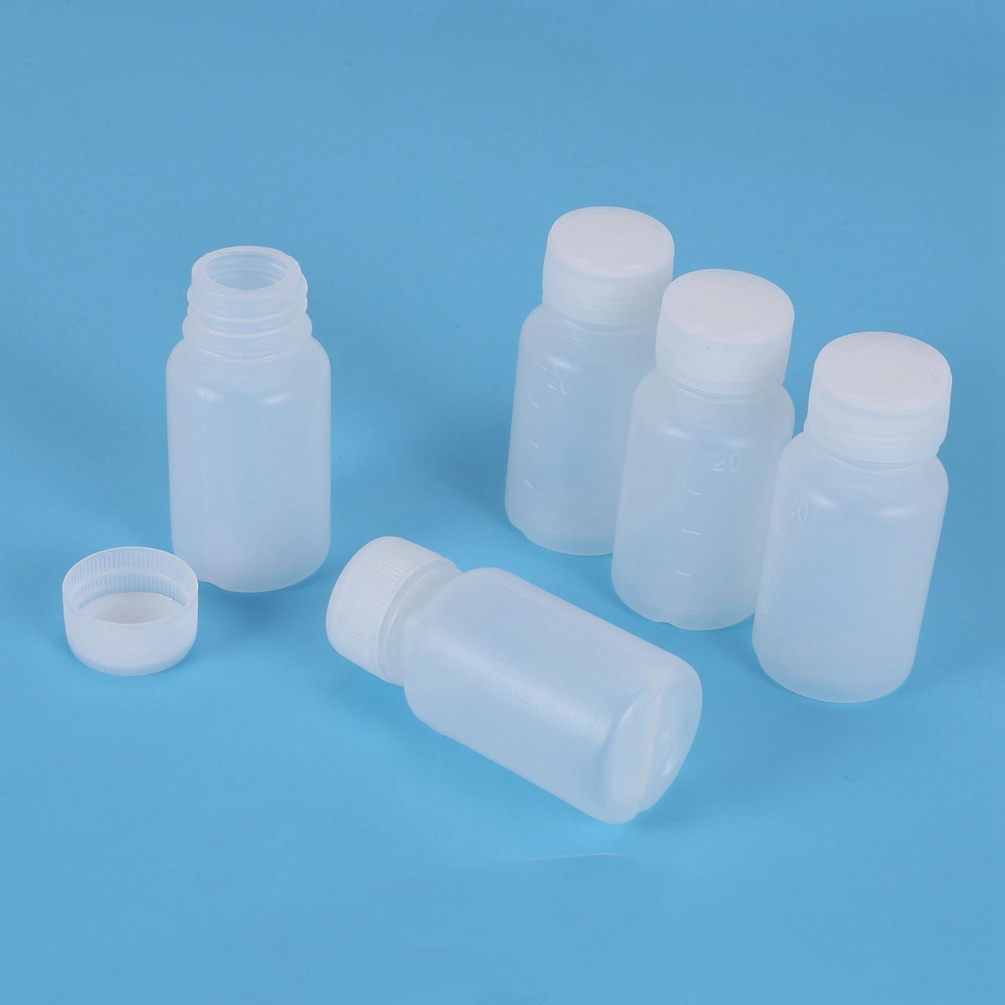 5stueck 20ml Weisser Mini Travel Leere Plastik Alkohol Alkoholflasche