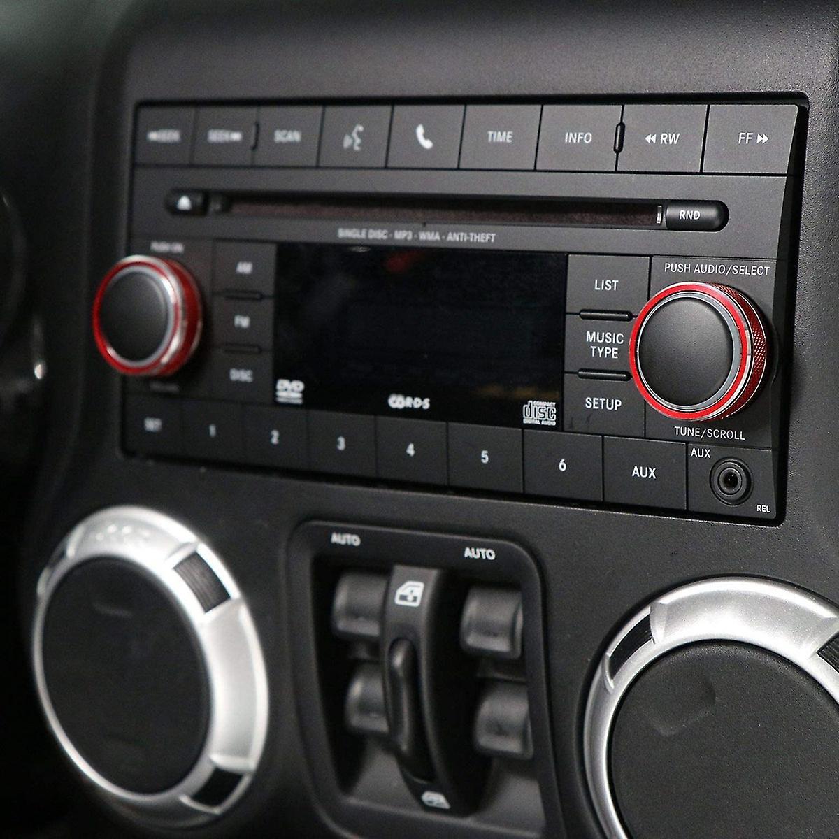 Aluminum Cd Switch Button Cover Trim for 11-17 Jeep Wrangler Jk(red)