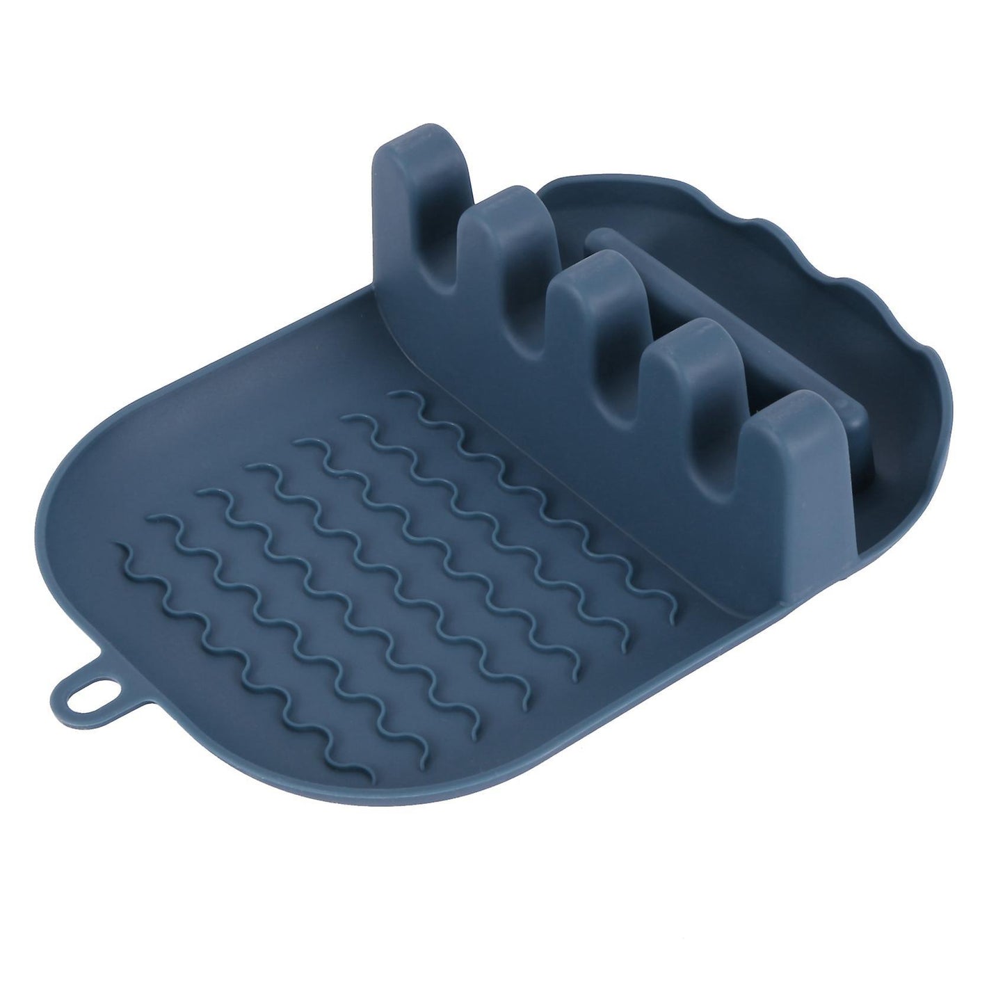 2x Utensil Rest With, Spoon Rest Lid Holder, Spoon Rack Navy Blue