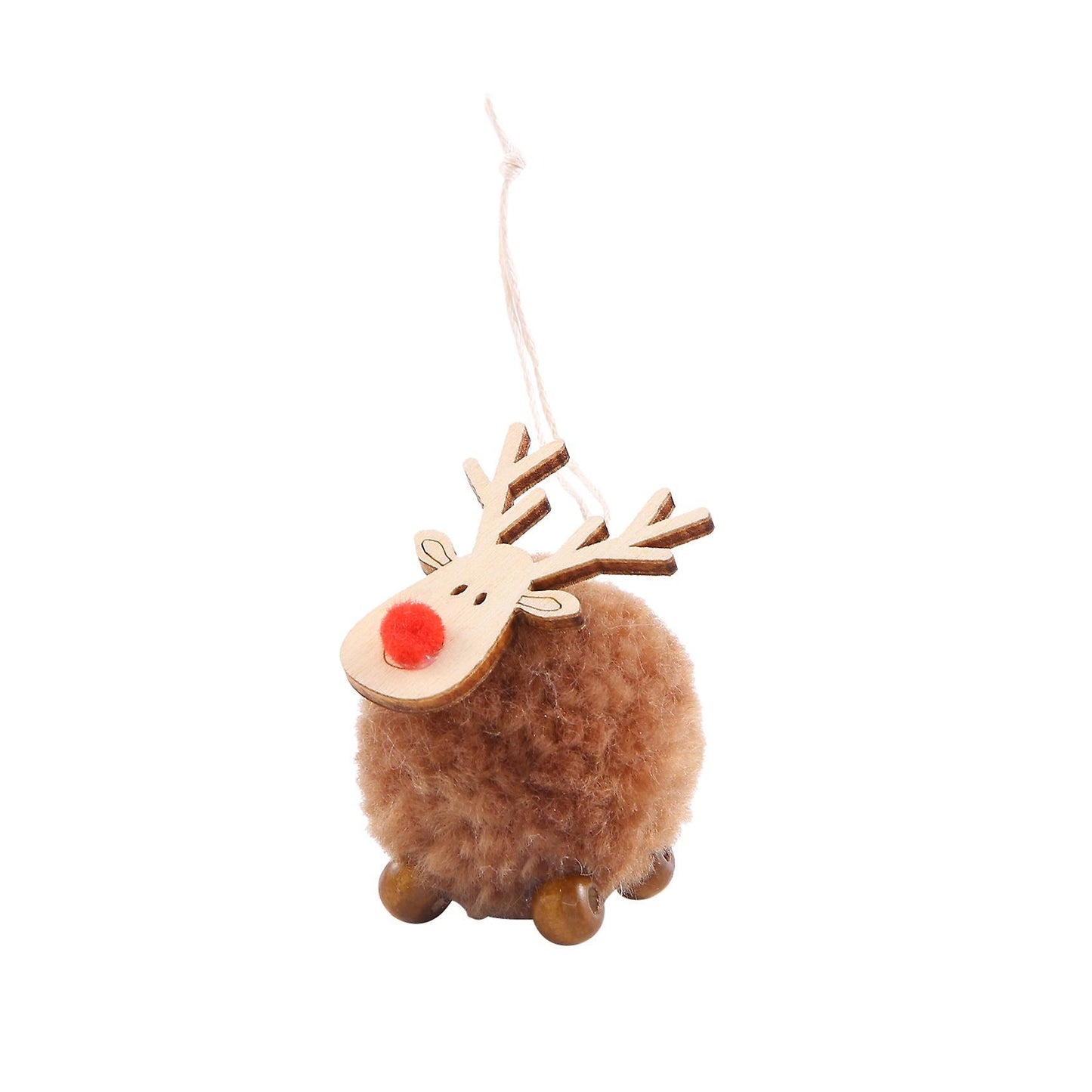 4 Pack Cute Felt Wooden Elk Christmas Tree Pendant New Year 2021