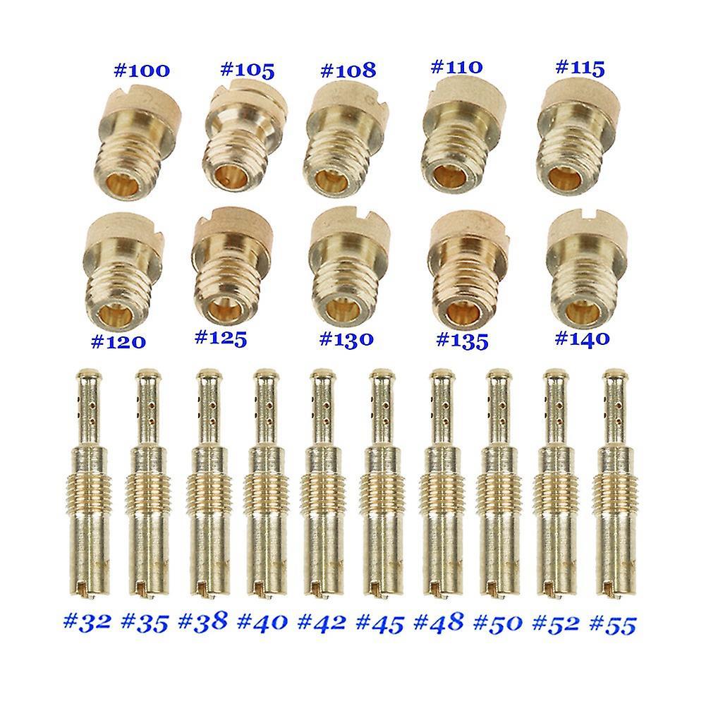 10pcs Carburetor Main Jet Kit & 10pcs Slow/pilot Jet for Pwk Keihin