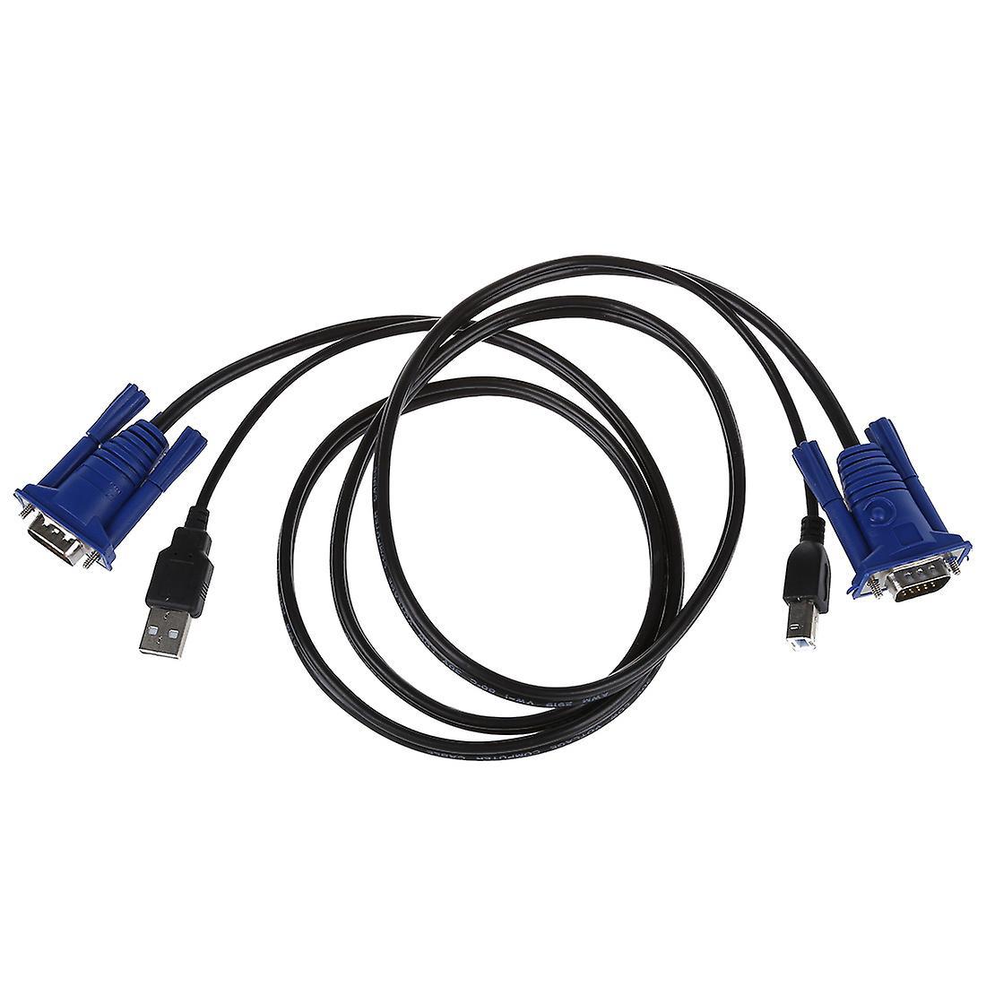 1.4m 15 Pin Vga + Usb Male to Male Vga + Print Cable for Crt Pc
