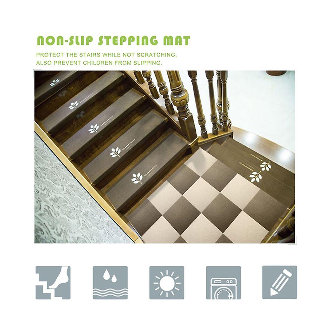 Brown Luminous Home Non-slip Embroidery Self-adhesive Carpet