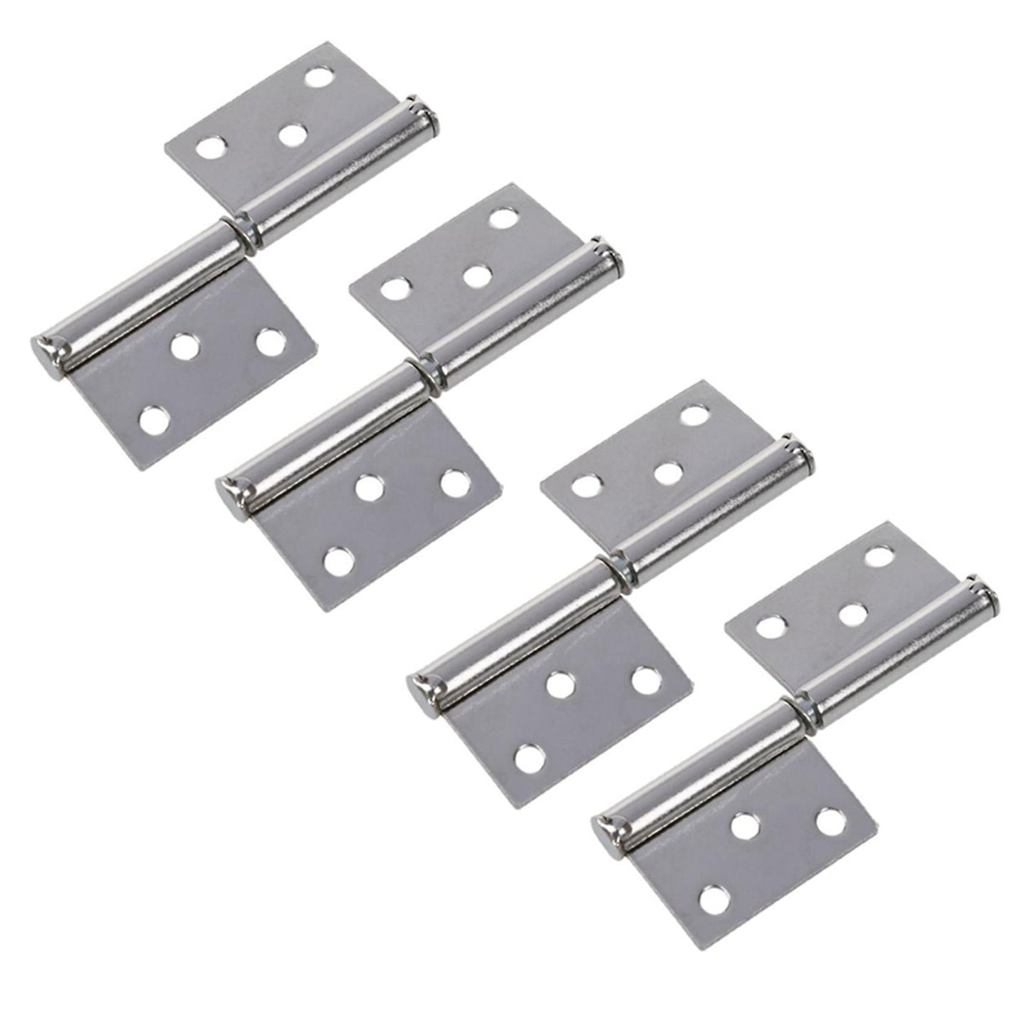 4 Stueck Silber Ton Edelstahl Fenster Flagge Tuer Scharniere 6,1 Cm