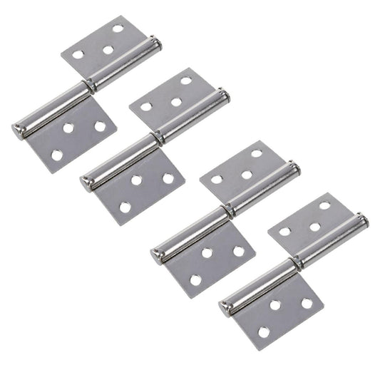 4 Stueck Silber Ton Edelstahl Fenster Flagge Tuer Scharniere 6,1 Cm
