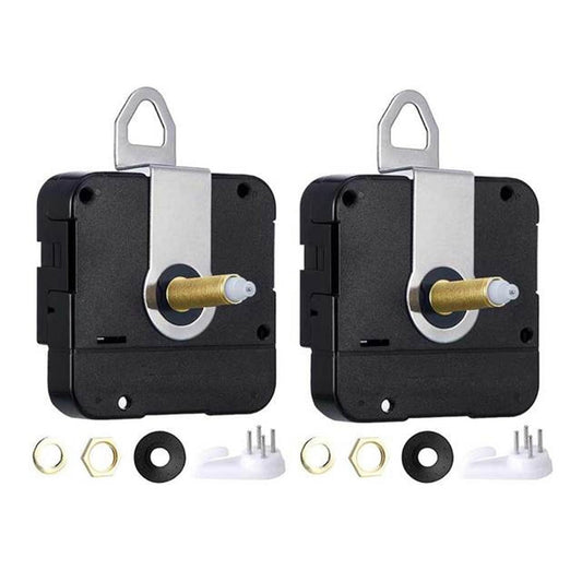 2pc Long Shaft Non-ticking Quartz Diy Wall Clock Decor Timepiece 22mm