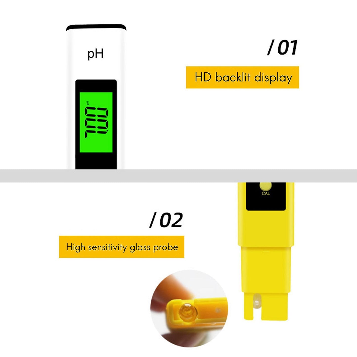 Lcd Ph Meter Pen Tester Accuracy 0.01, Automatic Calibration, Yellow