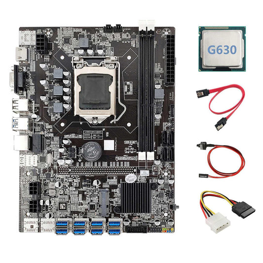 B75 Eth Mining Motherboard 8xpcie to Usb+g630 Cpu Lga1155 Motherboard