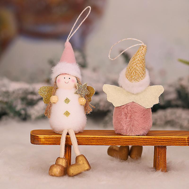 4pcs Christmas Ornaments Lovely Plush Doll Christmas Tree Decor