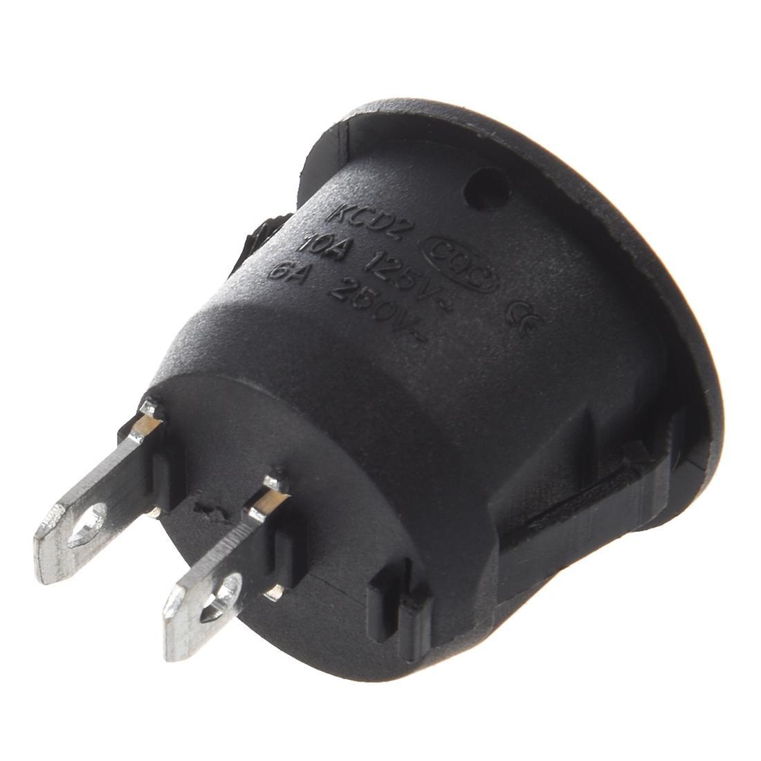 10pcs Ac 6a 10a 250v On Off Snap In Spst Round Boat Rocker Switch Black