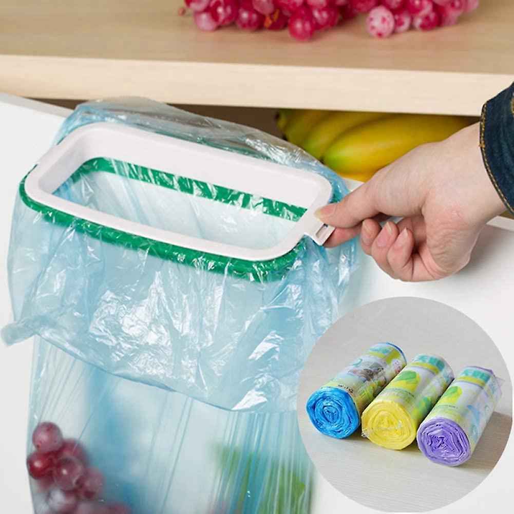 Kitchen Hanging Trash Can Shelf Cabinet Trash Rack Plastic(green)