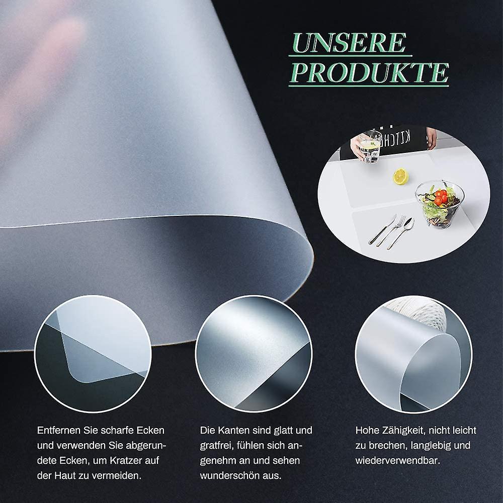 Set Of 8 Transparent Place Mats Washable Anti-fouling Heat Resistant