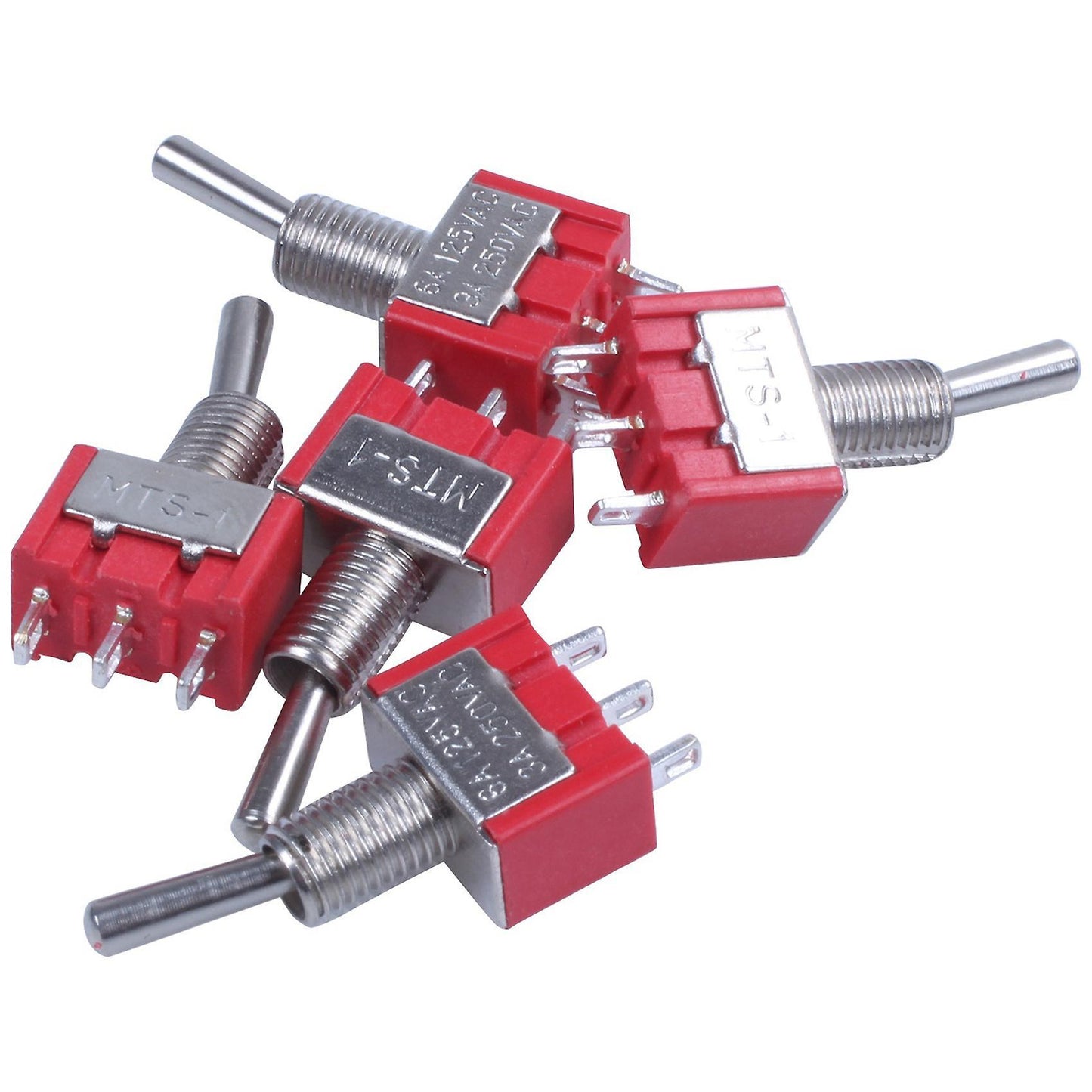 10 X On/off Small Toggle Switch Miniature Spst 6mm - Ac250v 3a 120v