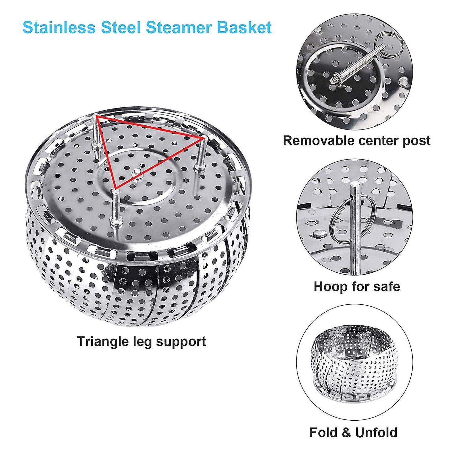 Folding Veggie Vegetable Steamer Basket,stainless Steel Steamer