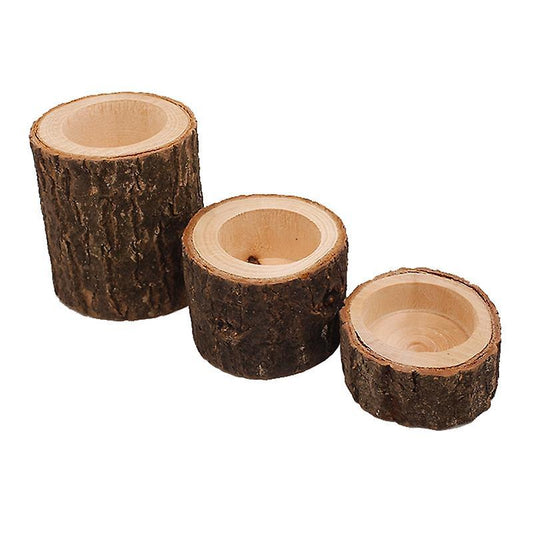 Vintage Wooden Tree Branch Candle Holder Dinner Deco 3-piece Set