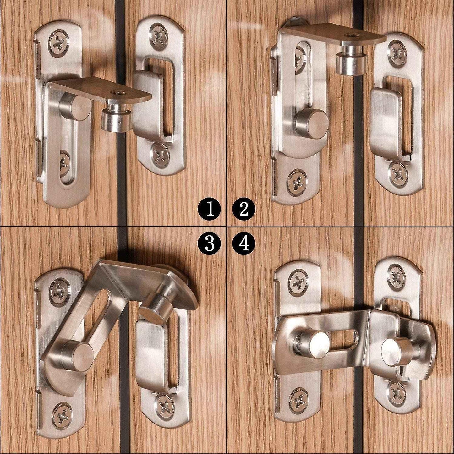 2 Pcs Right Angle Door Hasp Bending Latch Buckle for Doors and Window