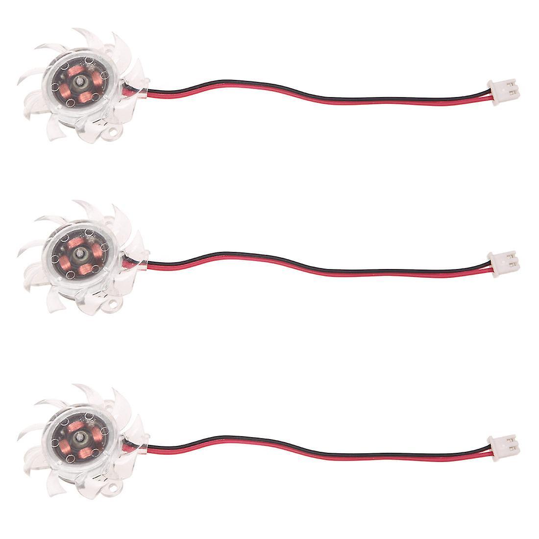 3 X 35mm 12v Clear Plastic Computer Vga Video Cooler Card Cooling Fan