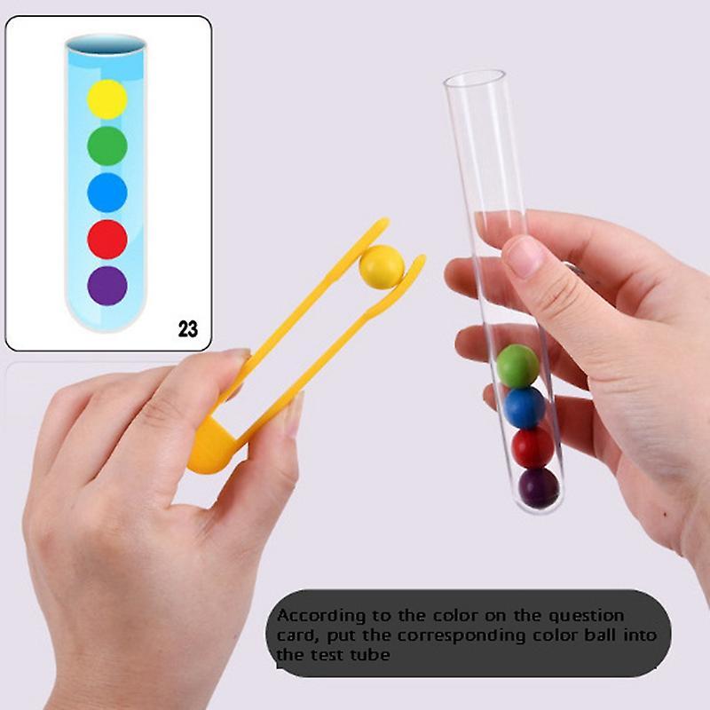 Clip Bead Game Ball Matching Toy Clip Beads Test Tube Toy for Kids