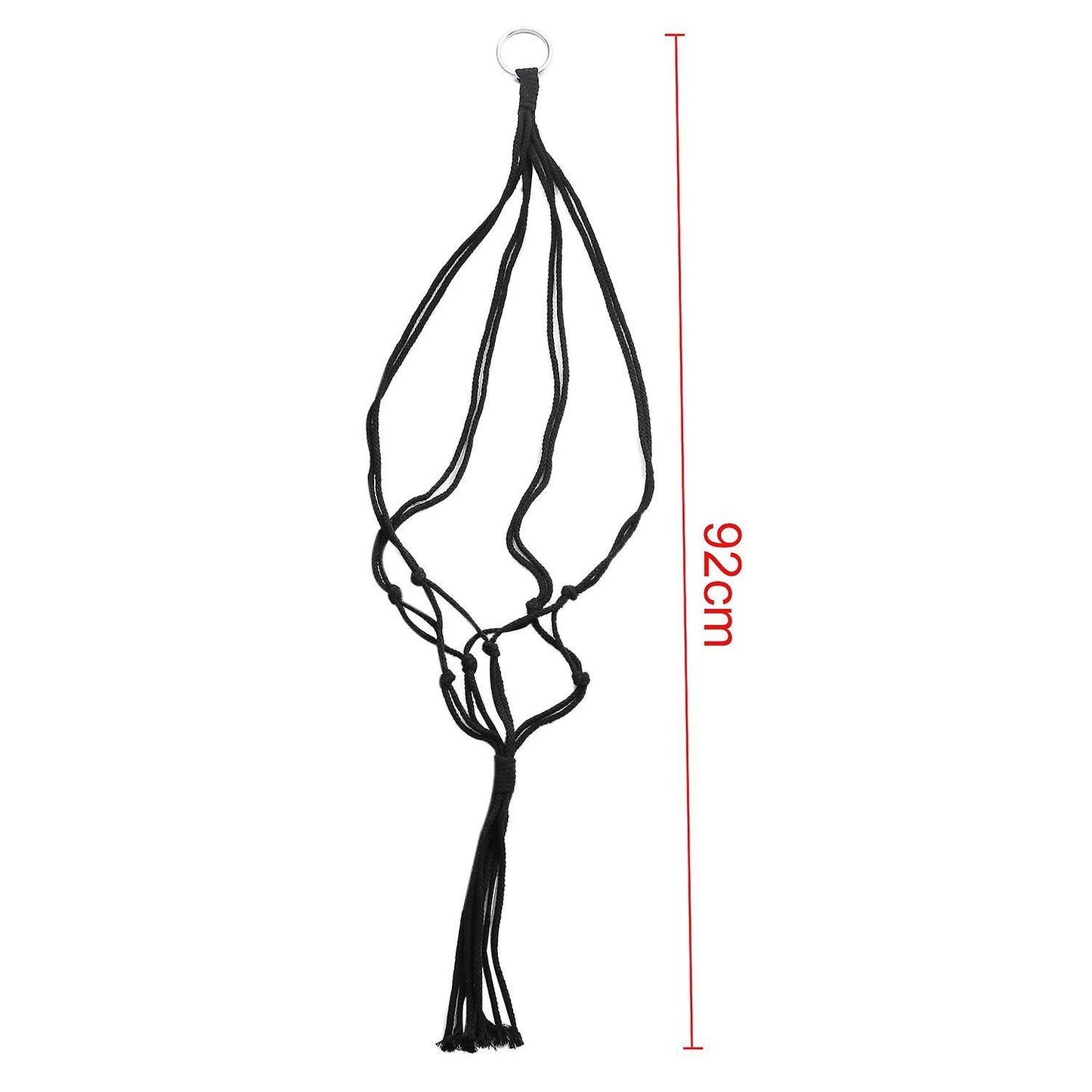 Cotton Rope Cord Plant Hanger Braided Hanging Basket, 92cm Black