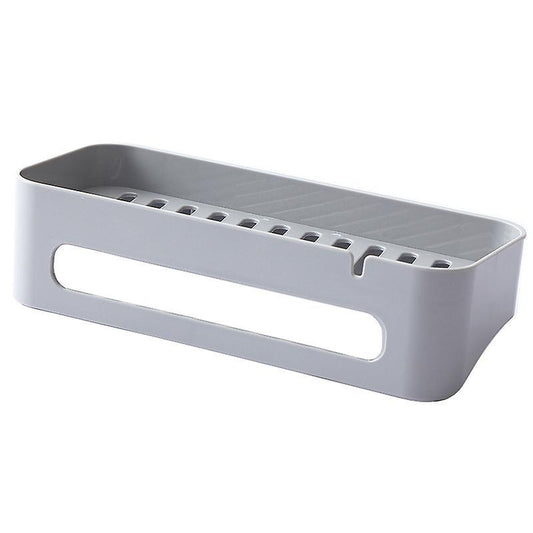 Bathroom Kitchen Storage Shelf Wall Mounted Cosmetics Holder-gray