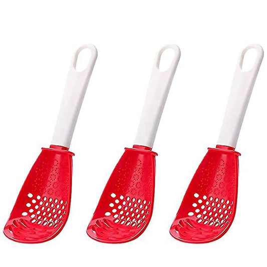 Multifunctional Cooking Spoon for Egg Yolk Separator Grater -red