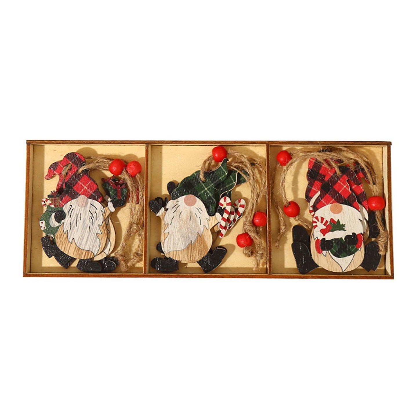 Christmas Tree Ornaments Painted Wooden Pendant Diy Ornaments,b