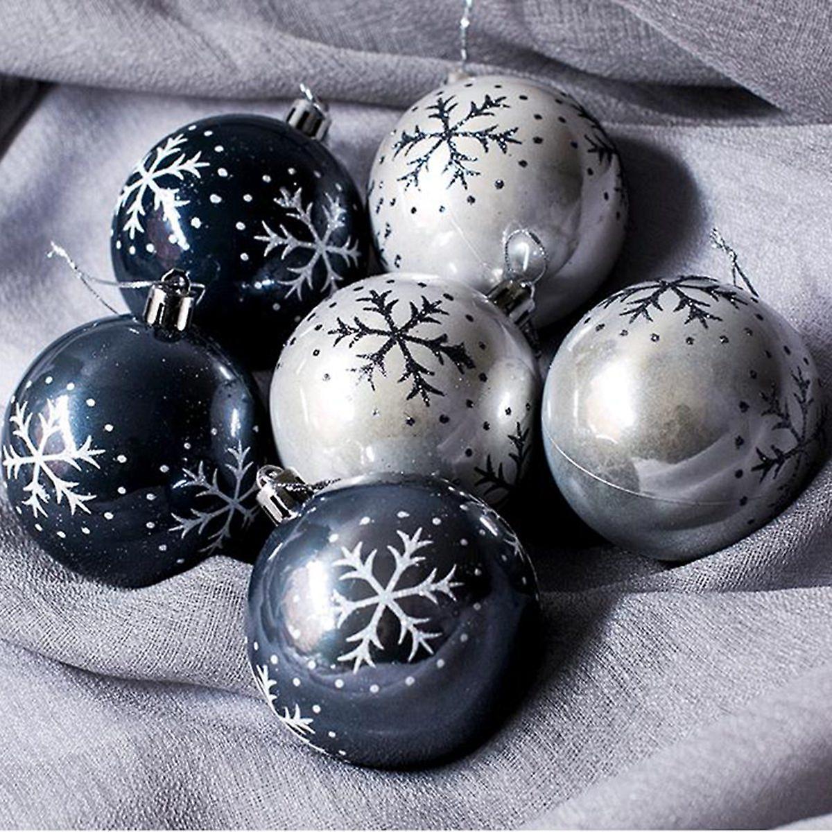 8cm Snowflake Christmas Ball Black Gray Christmas Ball Decoration