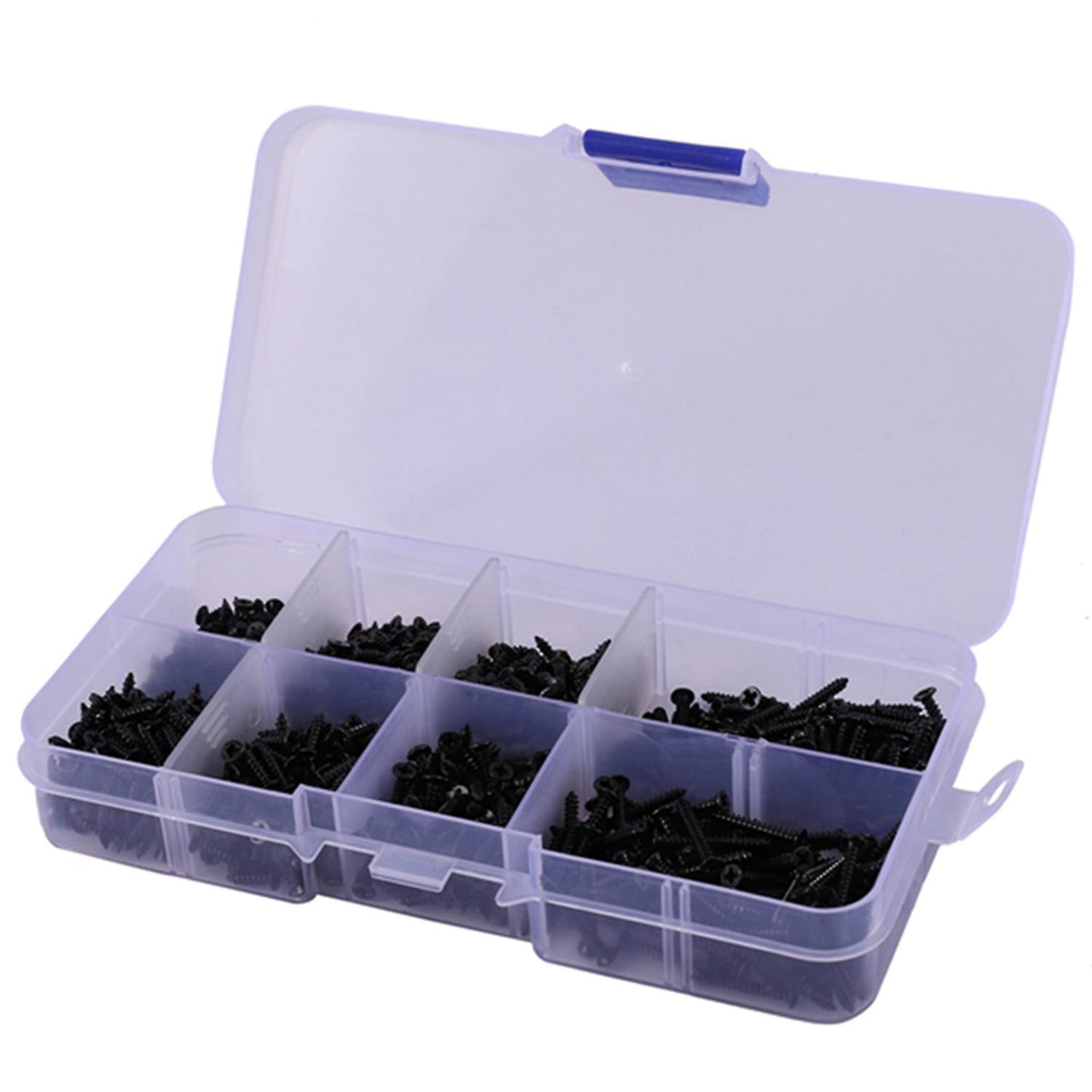 800pcs/lot Self Tapping Carbon Steel Cross Head Screw Bolt Set Black