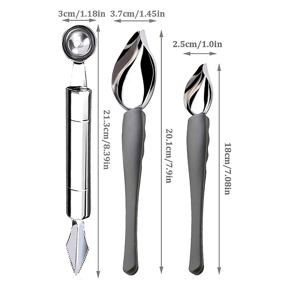 3 Pcs Drawing Decorating Spoon Ball Cutter,for Diy Fruit Muffin Decor