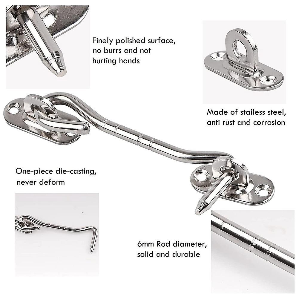 2 Pcs Cabin Hook (4 Inch) with Screws - for Shutter Shed Window