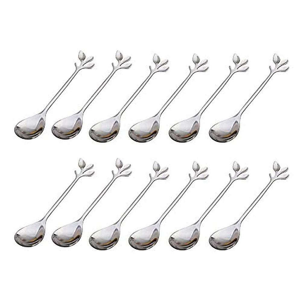 Leaf Coffee Spoon Tea Sugar Spoon Espresso Spoon Retro Dessert Spoon