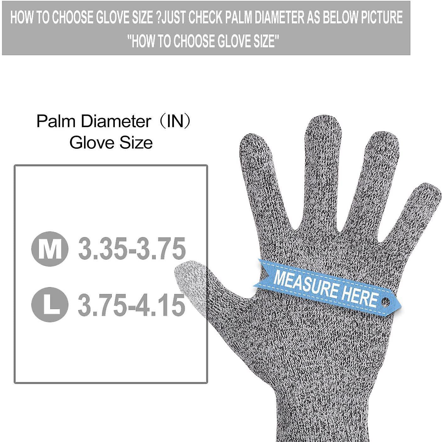 2 Pairs Cut Resistant Gloves Food Grade Level 5 ,for Oyster (large)