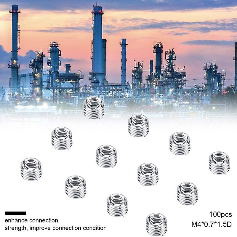 100pcs Wire Insert Thread, M4 Heli Coil Thread Repair Stainless Steel