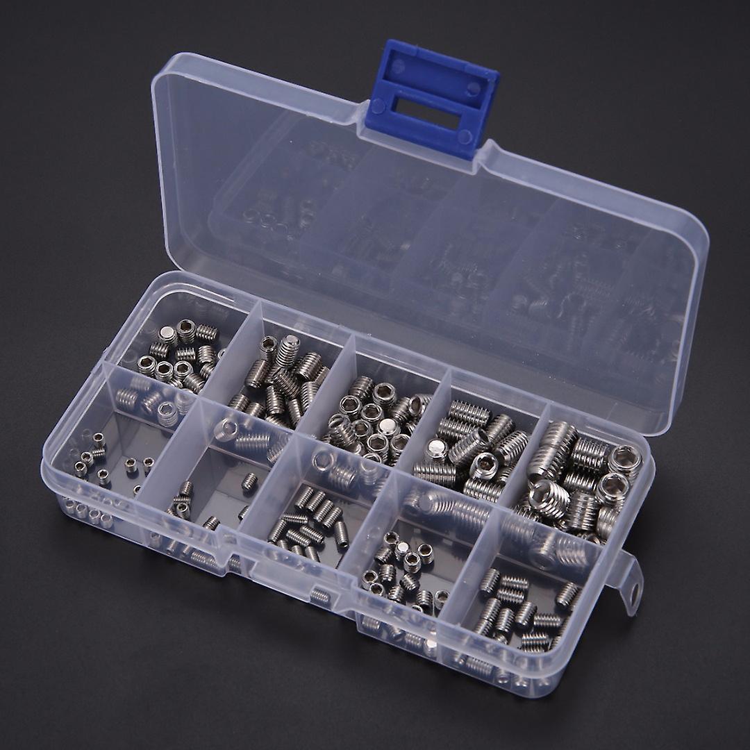 200pcs Grub Screws Hex Socket Screw Assortment Kit Set M3/m4/m5/m6/m8