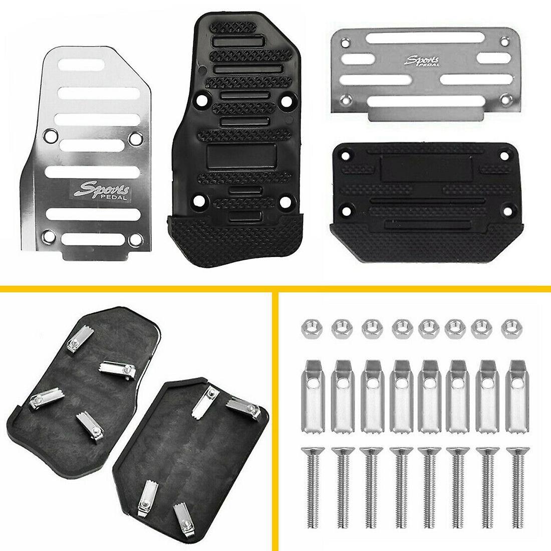 2x Non-slip Automatic Gas Brake Foot Pedal Car Accessories Silver