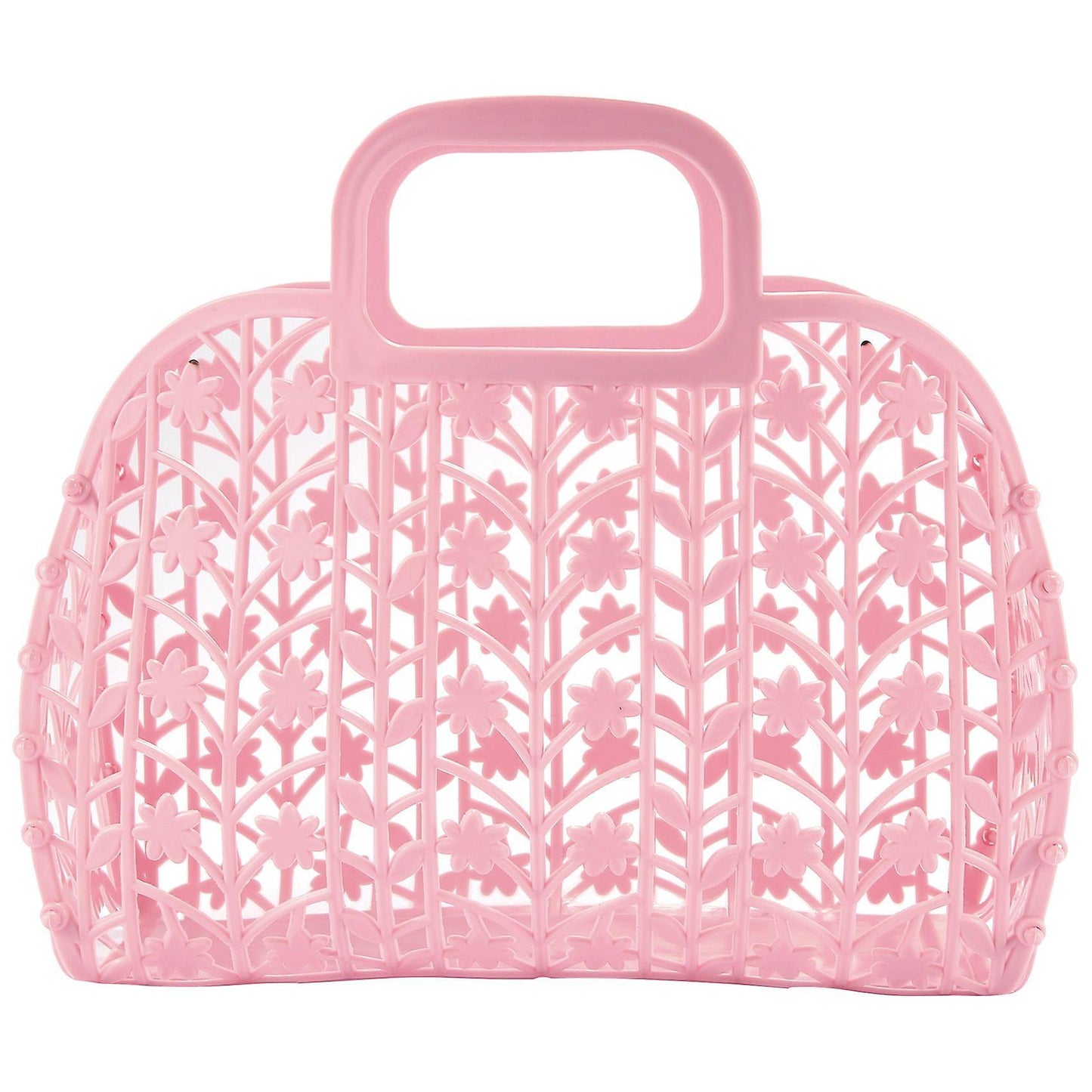 Bathroom Hollow Washing Storage Basket Shower Basket Plastic Pink