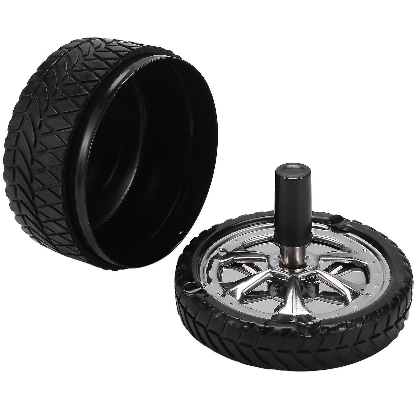 Ashtray Press Rotary Stainless Steel Seal Black Car Tire Rotation