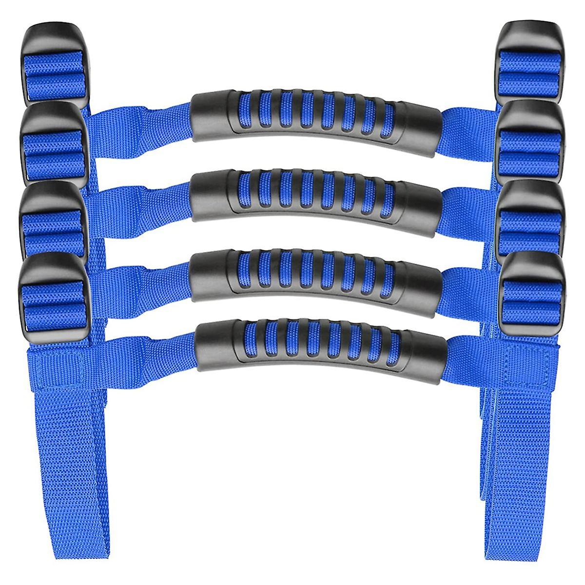Grab Handles for 1995-2021 Jk Jku Jl Rubicon X Roll Bar 4pcs (blue)