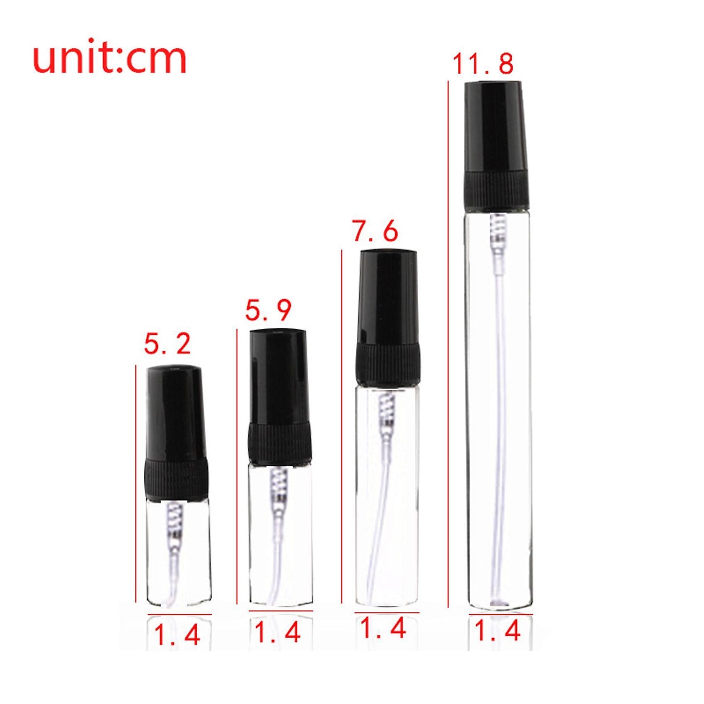 10pcs Mini Portable Glass Perfume Bottle Travel Size (2ml)