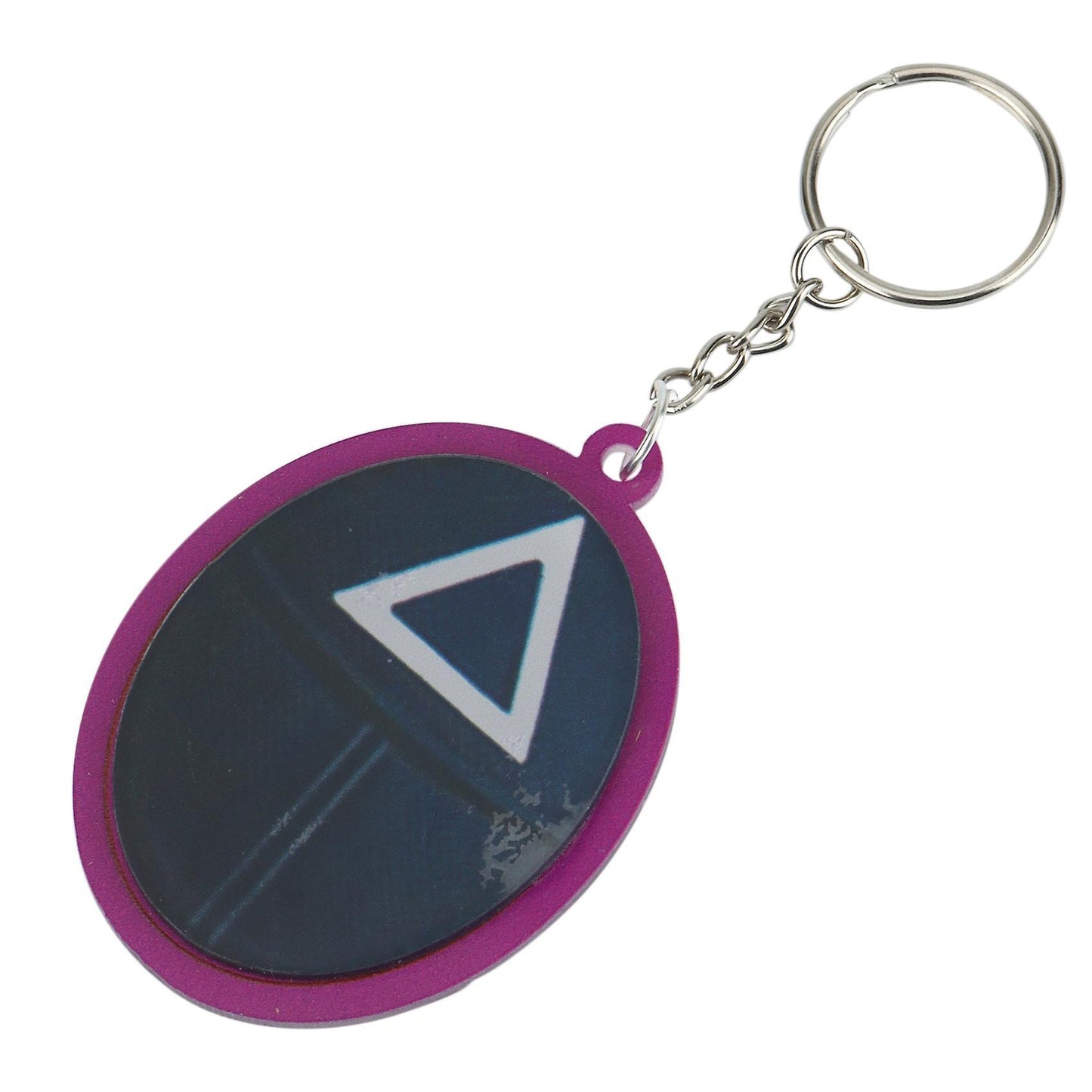 Squid Game Figures Mask Keychain Charms Accessories, Triangular