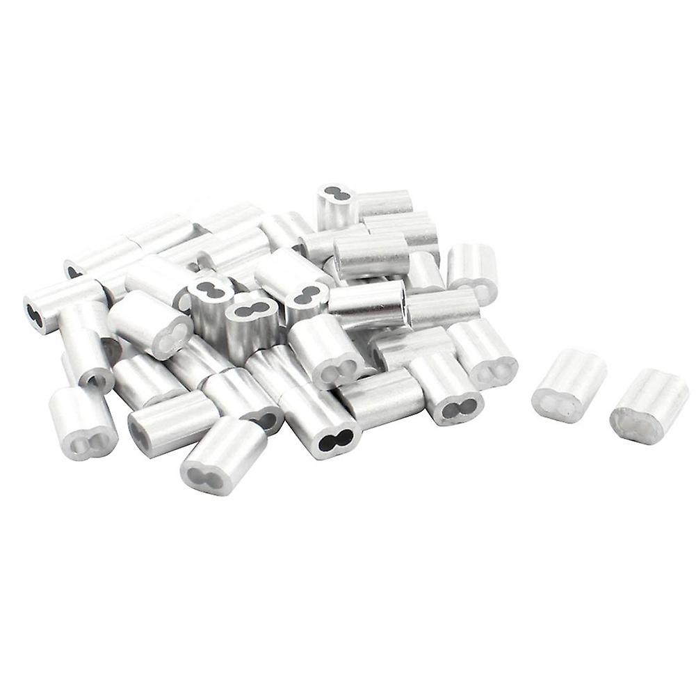 100x Aluminum Crimping Loop Sleeve for 3mm Diameter Wire Rope Cable