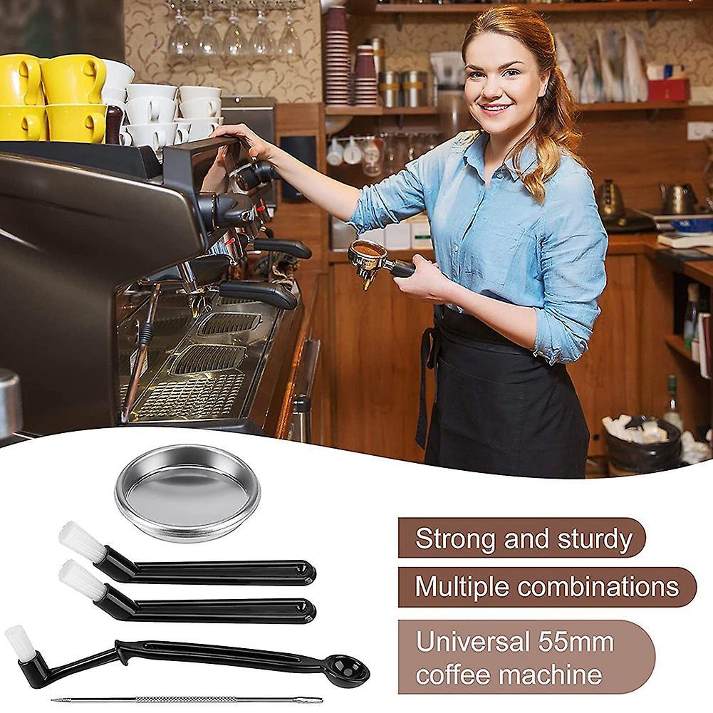 5pcs Coffee Machine Brush with Spoon Coffee Grinder Brush