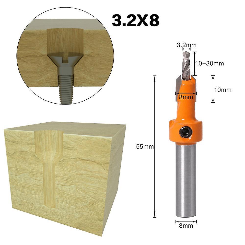 3 Pcs Countersink Drill Bit Set with Hex Key for Wood Screw Cutter