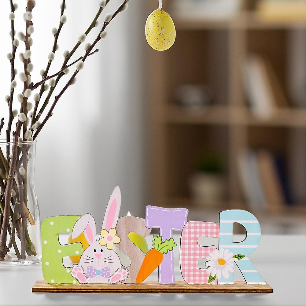 2pcs Easter Wooden Easter Ornaments Bunny Carrot Faceless Gnome