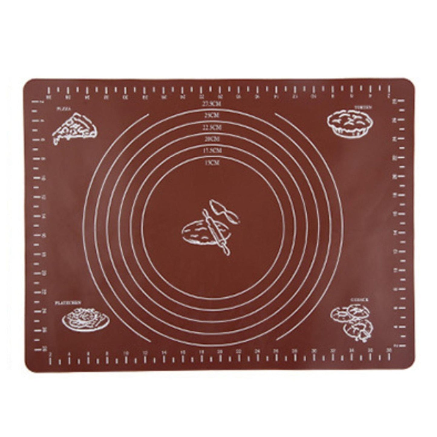 Silicone Non-stick Silicone Mat Rolling Dough Liner Pad Brown